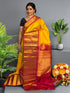 GADWAL PURE SILK HANDLOOM SAREE YELLOW - pochampallysarees.com
