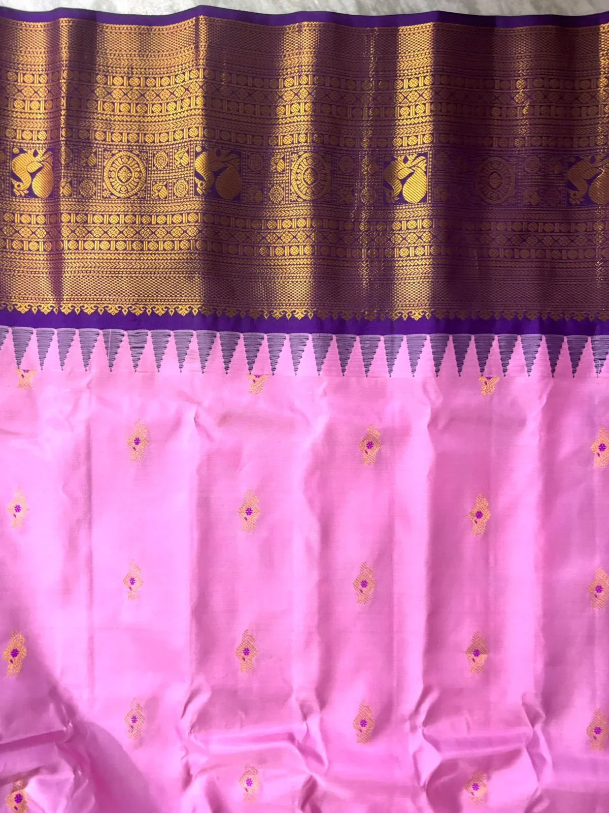 GADWAL SILK SARI BABY PINK - pochampallysarees.com