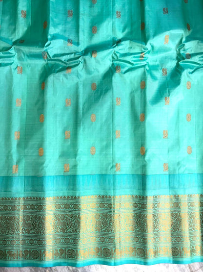 GADWAL SILK SARI BLACK - pochampallysarees.com