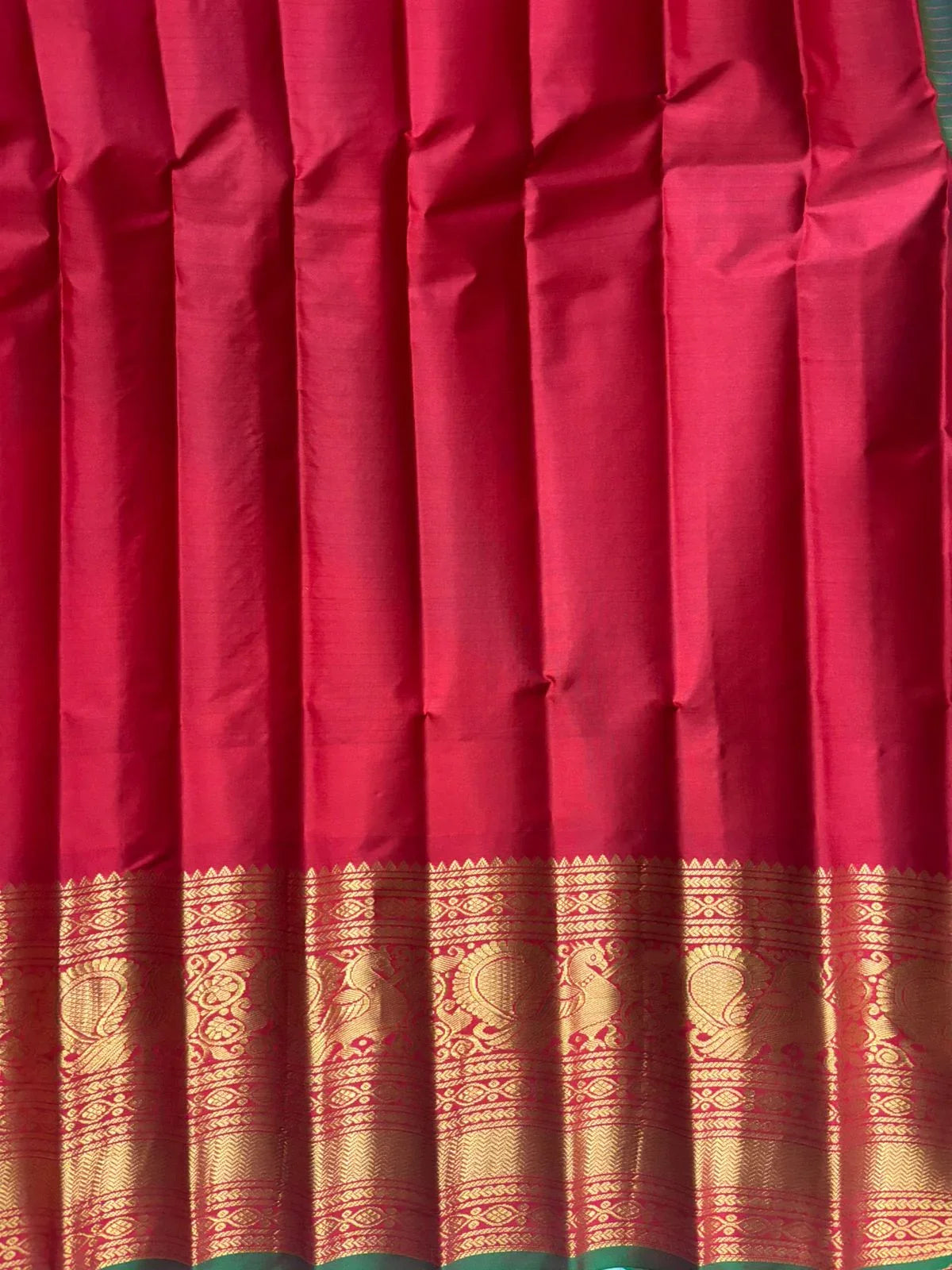 GADWAL SILK SARI DUAL SEA GREEN - pochampallysarees.com