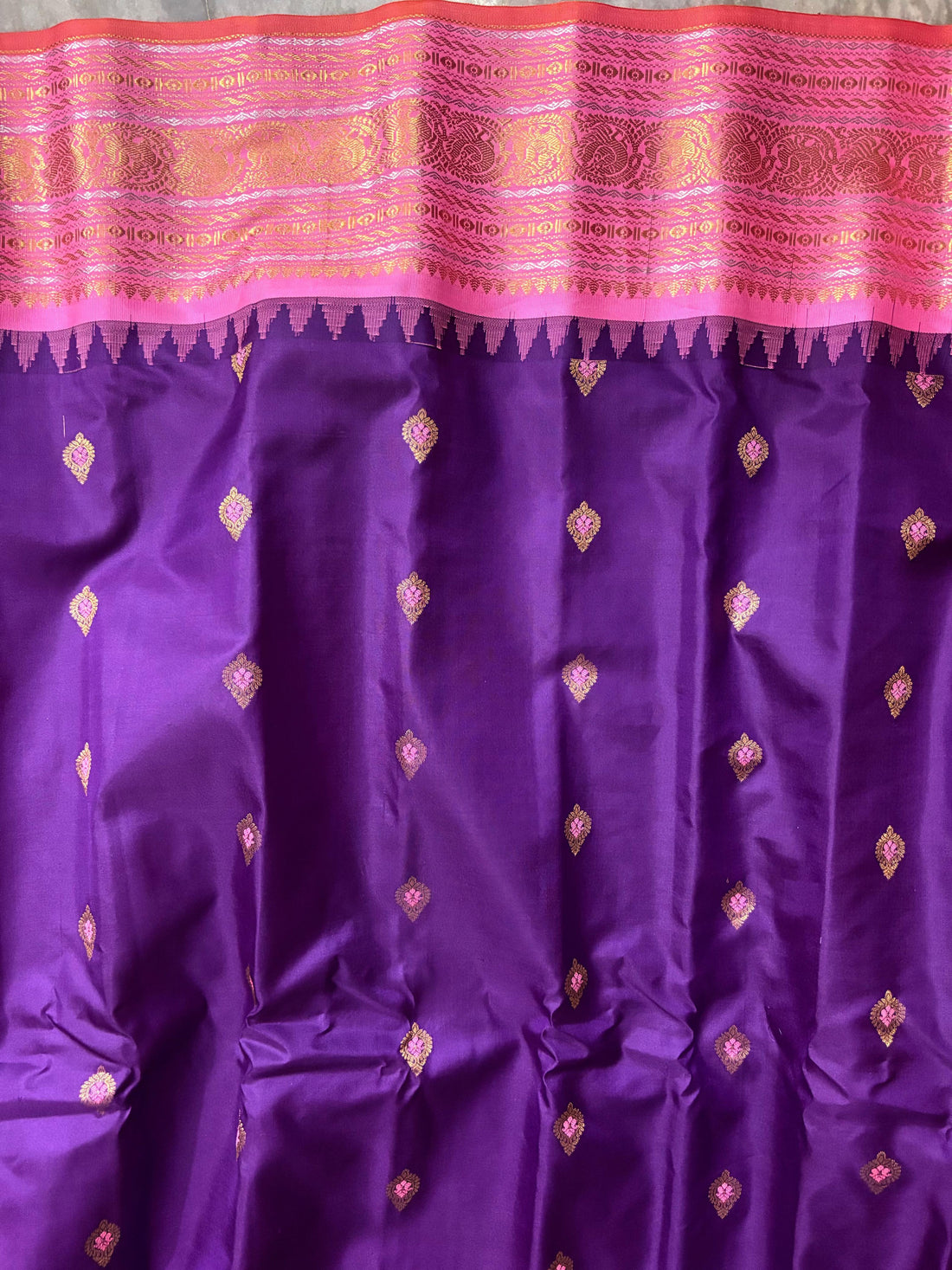 GADWAL SILK SARI LAVENDER - pochampallysarees.com