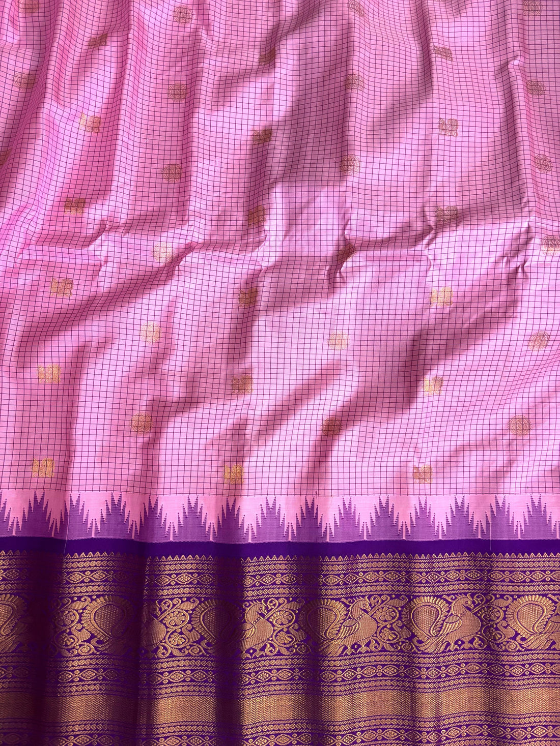 GADWAL SILK SARI PINK - pochampallysarees.com