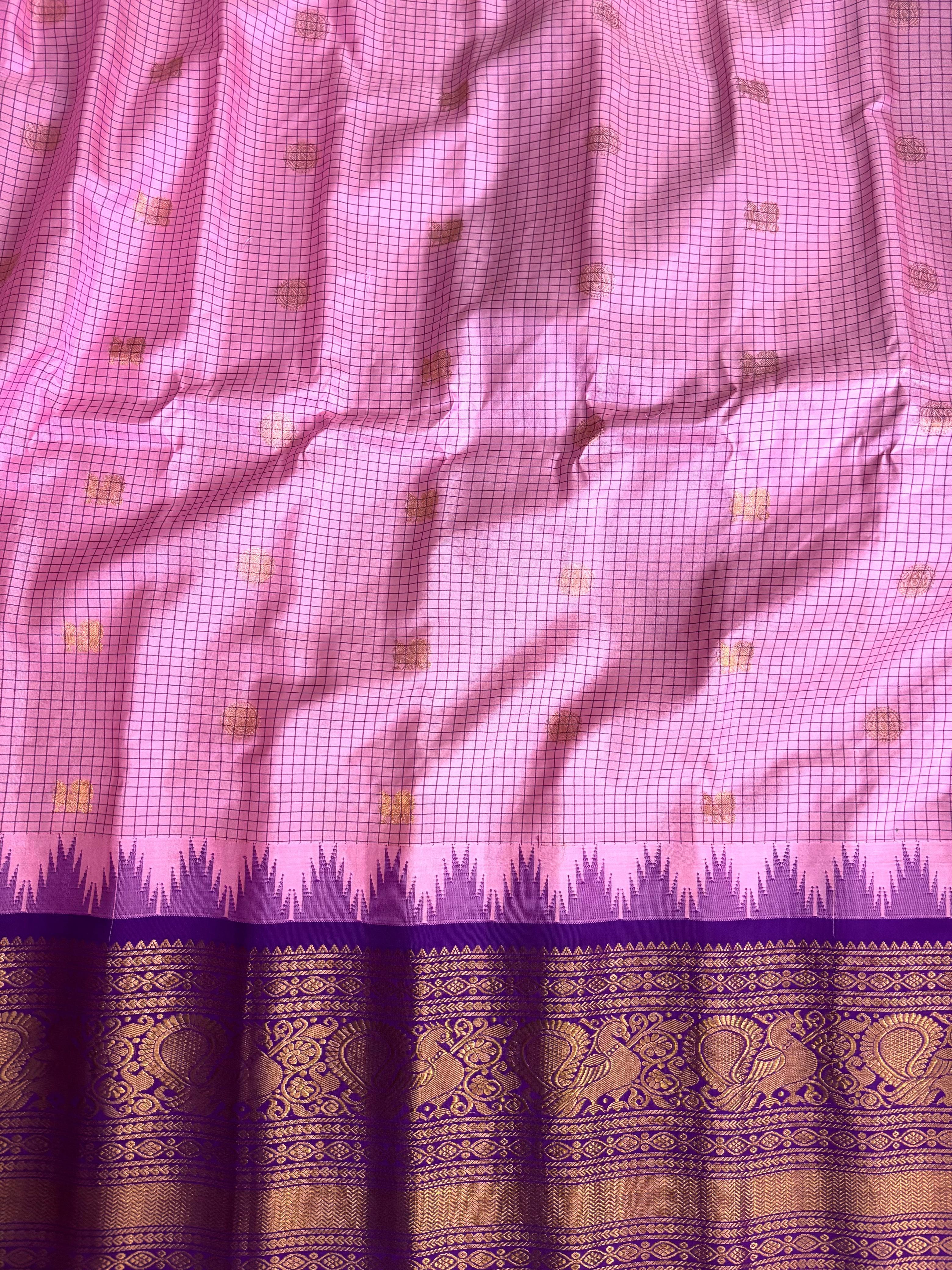 GADWAL SILK SARI PINK - pochampallysarees.com