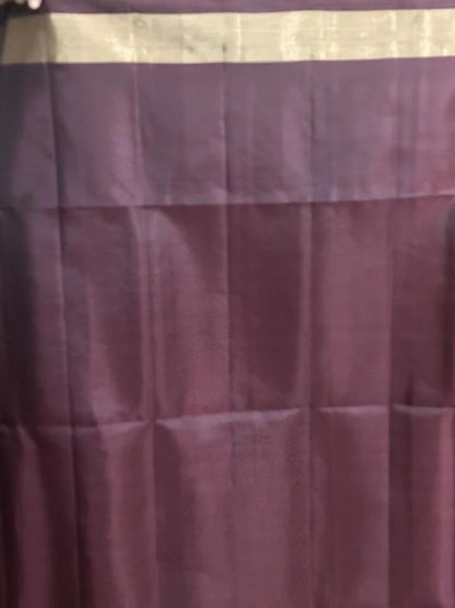 Gold Chocolate Light Voilet Color Designer Kanchi Pure Soft Silk Saree - pochampallysarees.com