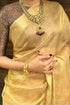 Golden linen Cotton Saree - pochampallysarees.com