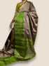 Gray Green Color Designer Kanchi Pure Soft Silk Saree - pochampallysarees.com