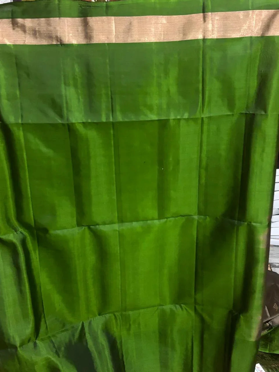 Gray Green Color Designer Kanchi Pure Soft Silk Saree - pochampallysarees.com