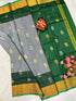 Gray Uppada Butta Pure Silk Saree - pochampallysarees.com