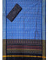 IKAT SICO ANANDA BLUE WITH BLACK COLOR DRESS MATERIAL-26 - pochampallysarees.com