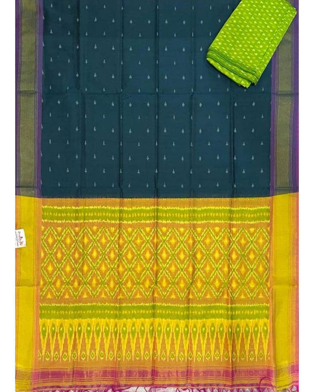 IKAT SICO YELLOW COLOR DRESS MATERIAL-A4 - pochampallysarees.com