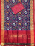 ikat suit Navyblue Red - pochampallysarees.com