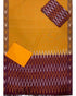 IKKAT COTTON YELLOW WITH MAROON COLOR DRESS MATERIAL - F18 - pochampallysarees.com