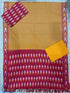 Ikkat Dress Material Yellow Red - pochampallysarees.com