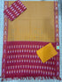 Ikkat Dress Material Yellow Red - pochampallysarees.com