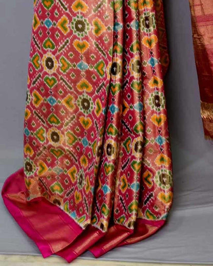 IKKAT FULL TISSUE PANPATOLA SILK SAREE - pochampallysarees.com