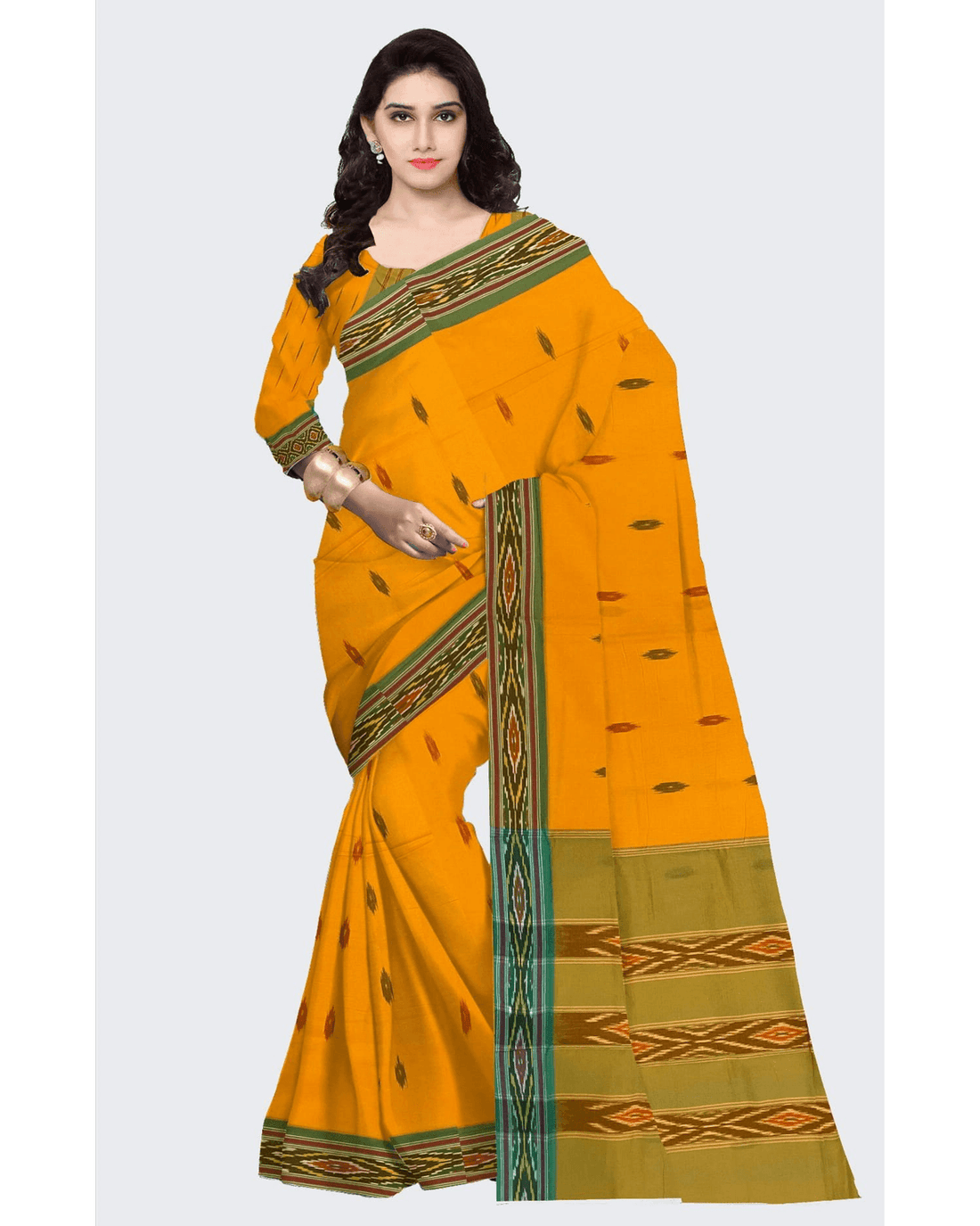 IKKAT POCHAMPALLI MULTI COLOR COTTON SAREE - pochampallysarees.com