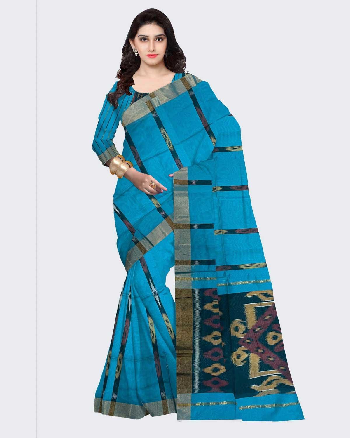 IKKAT POCHAMPALLI MULTI COLOR SAREE - pochampallysarees.com