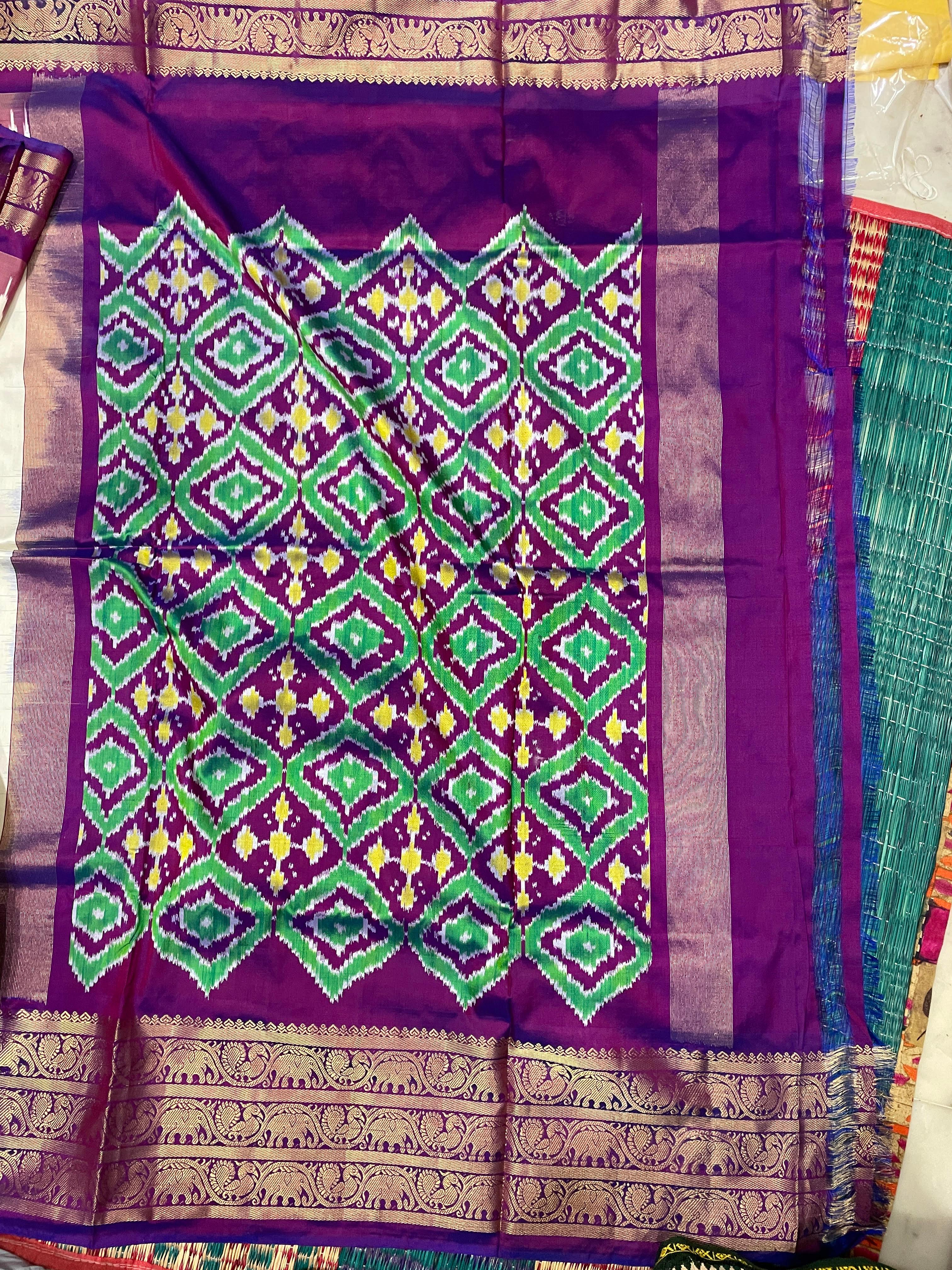 Pochampally Ikkat silk sarees | designer pochampally ikkat silk saree with  all over pochamally design sarees online from weavers | PIKP0004248