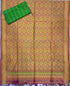 ikkat sico dress materials Yellow Green Color - pochampallysarees.com