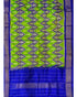 IKKAT SILK GREEN WITH BLUE COLOR DUPATTA - pochampallysarees.com