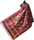 IKKAT SILK NARIKUNJ MAROON COLOR DUPATTA - pochampallysarees.com