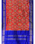 IKKAT SILK RED WITH BLUE COLOR DUPATTA - pochampallysarees.com