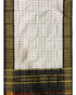 IKKAT SILK WHITE WITH BLACK COLOR DUPATTA - pochampallysarees.com