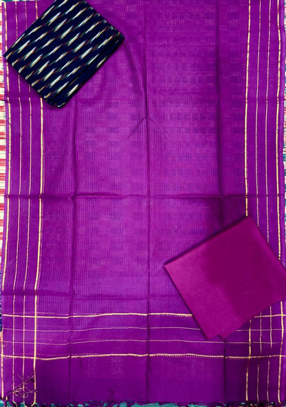 Ikkat Suite Red Mejenta Pink - pochampallysarees.com