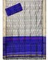 IKKAT WHITE AND BLUE COLOR DRESS MATERAL - pochampallysarees.com