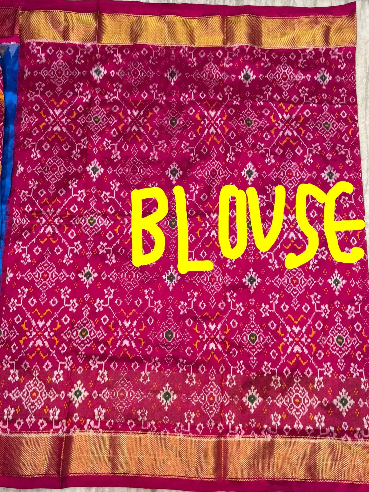 Pure Ikkat Silk Saree - Royal Blue &amp; Magenta | Traditional Pochampally Handloom with Elephant &amp; Bird Motifs | Festive Wedding Pattu Saree - pochampallysarees.com
