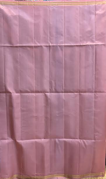 Deep Blue Silk Saree with Contrasting Pink and Gold Border