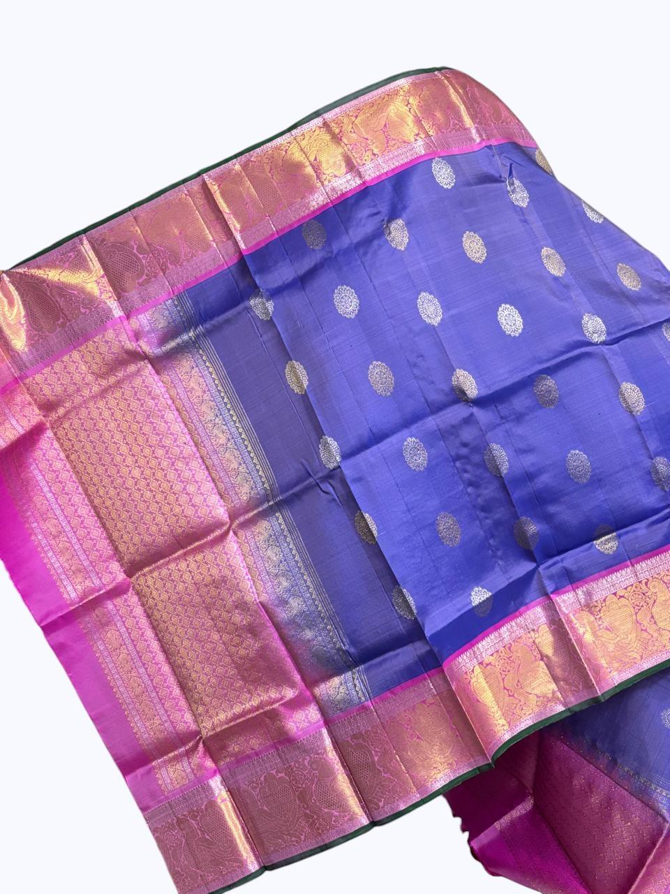 Kanchi Pattu Dupatta Sky Blue - pochampallysarees.com