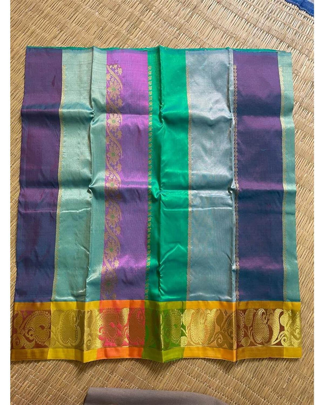 KANCHI PATTU MULTI COLOR PAVADAI FOR KIDS - pochampallysarees.com