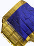 kanchipuram silk dupatta Blue Olive Green - pochampallysarees.com