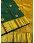 KANCHIPURAM SILK SAREE GREEN WITH YELLOW COLOR - pochampallysarees.com