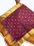 kanjivaram dupatta Chocolate Yellow - pochampallysarees.com