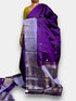 Lavender Gray Color Designer Kanchi Pure Soft Silk Saree - pochampallysarees.com