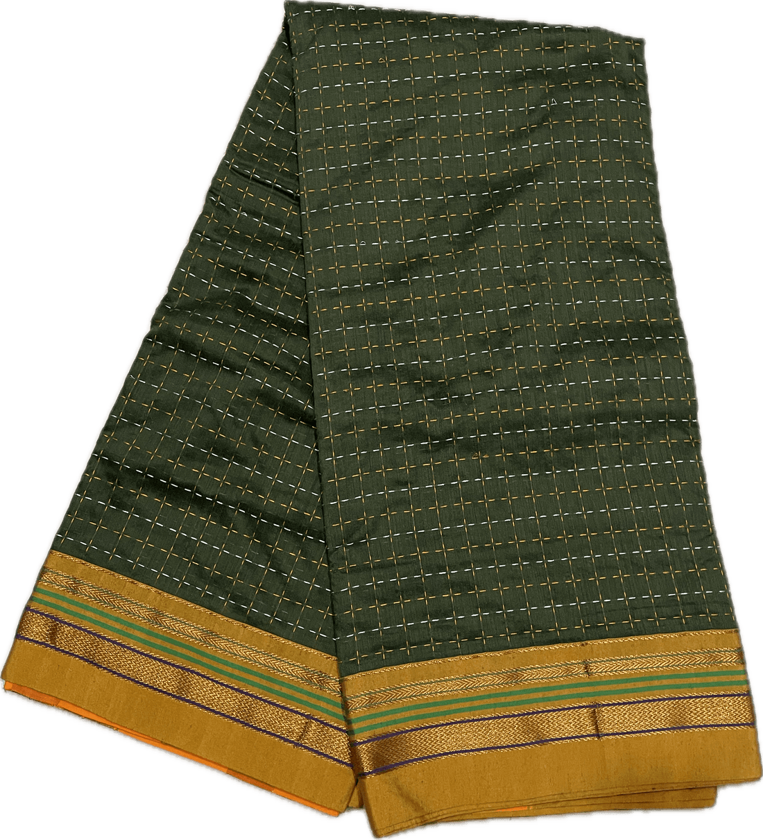 Narayanpet-Cotton-Olive-Green-Saree