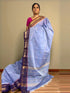 NARAYANPET COTTON SAREE SKY BLUE BUTTI BODY BUTTA GANGA JAMUNA BORDER - pochampallysarees.com