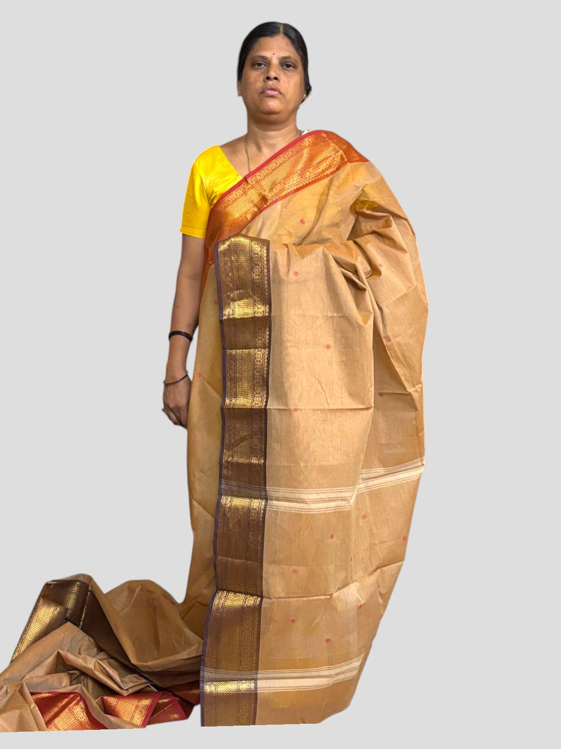 NARAYANPET COTTON Cream Sari