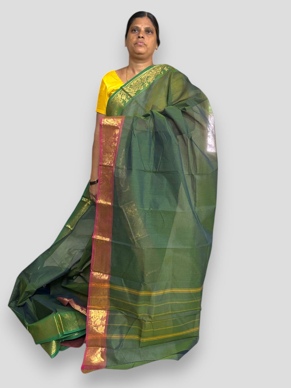 NARAYANPET COTTON Green Sari