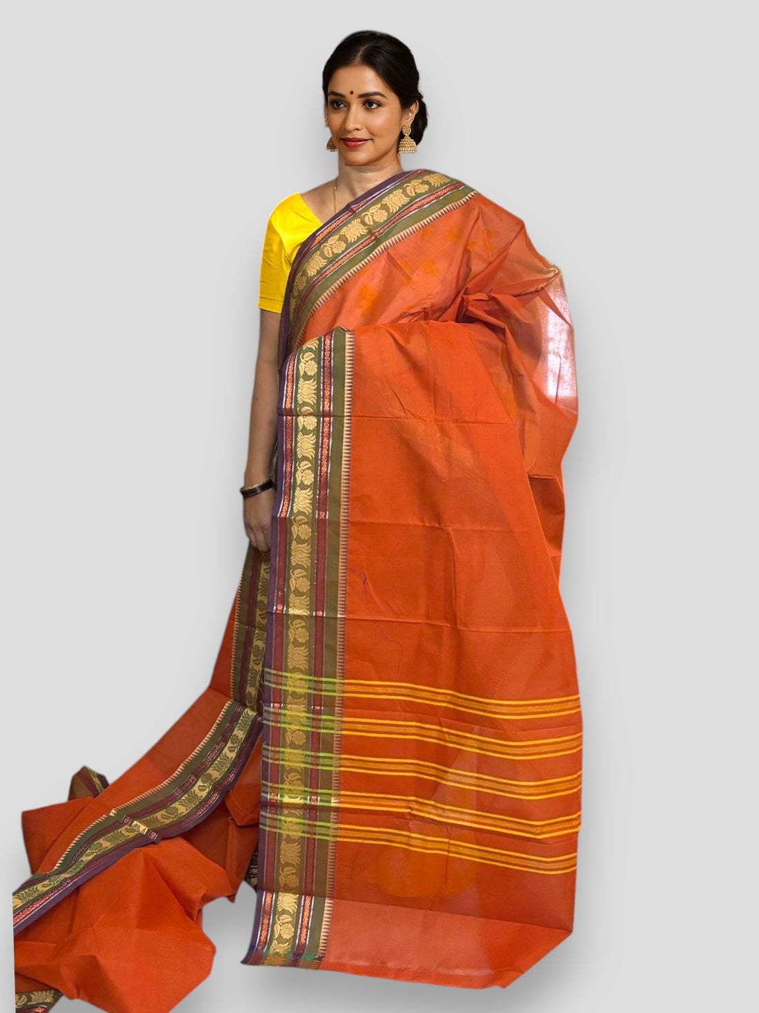 NARAYANPET COTTON Yellow Sari