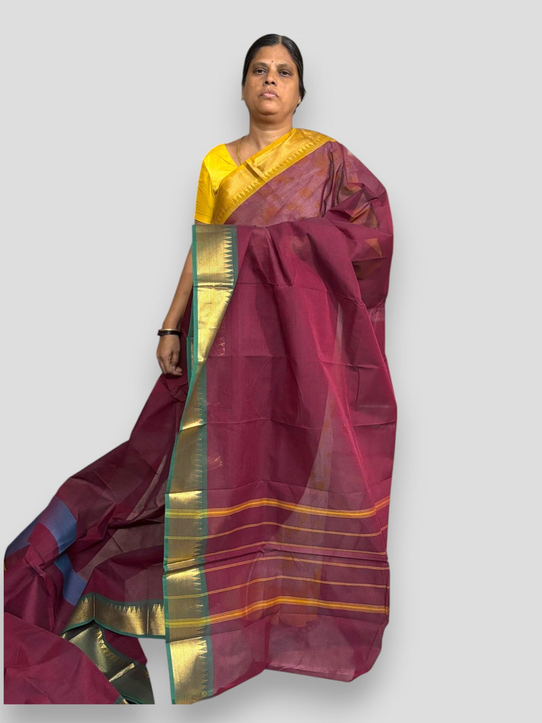 NARAYANPET COTTON Chocolate Saree