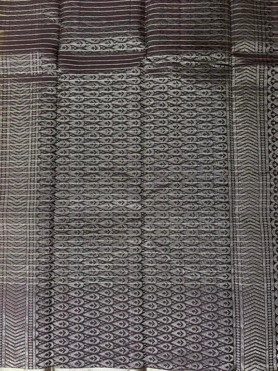 Olive Green Black Designer Kanchi Pure Soft Silk Saree - pochampallysarees.com