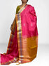 Pink Brown Color Designer Kanchi Pure Soft Silk Saree - pochampallysarees.com