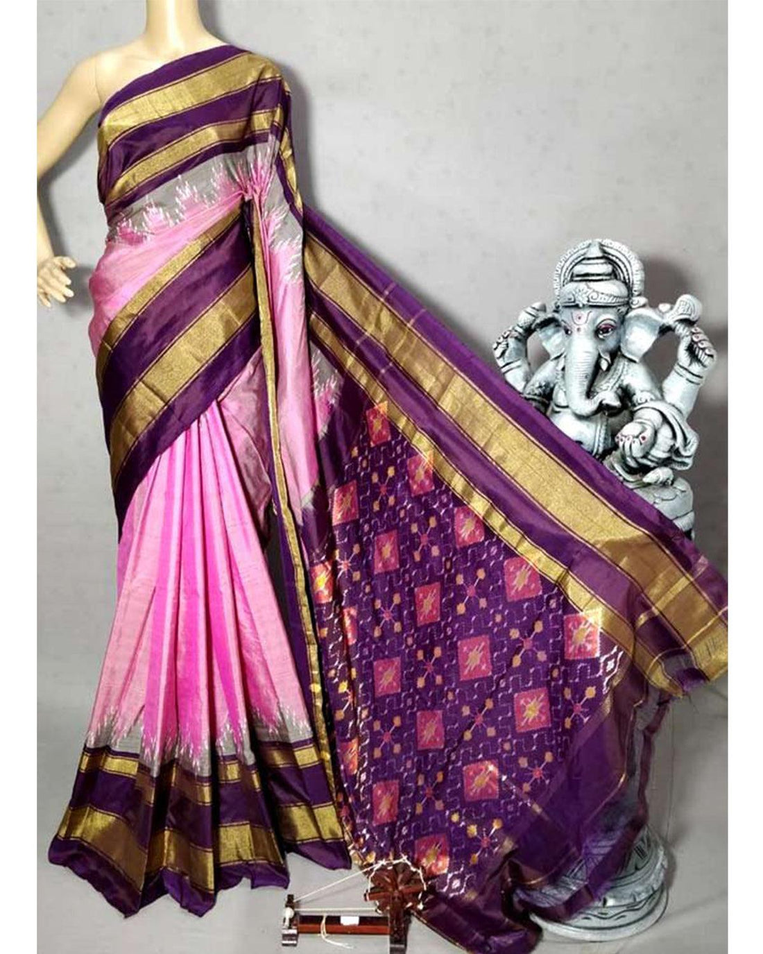 PINK IKKAT SAREE - pochampallysarees.com