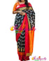 POCHAMPALLI IKAT BLACK COLOUR HANDLOOM SAREE - pochampallysarees.com