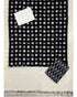 POCHAMPALLY DOUBLE IKKAT COTTON BLACK WITH WHITE COLOR DRESS MATERIAL -C47 - pochampallysarees.com