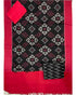 POCHAMPALLY IKAT COTTON BLACK WITH RED COLOR DRESS MATERIAL - C9 - pochampallysarees.com