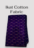 Pure Pochampally ikat cotton fabric in royal purple with traditional white and orange handwoven ikat patterns